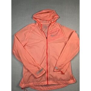 Nike Impossibly Light Reflective Running JacketWomen‎ Large Peach Nylon Pocket